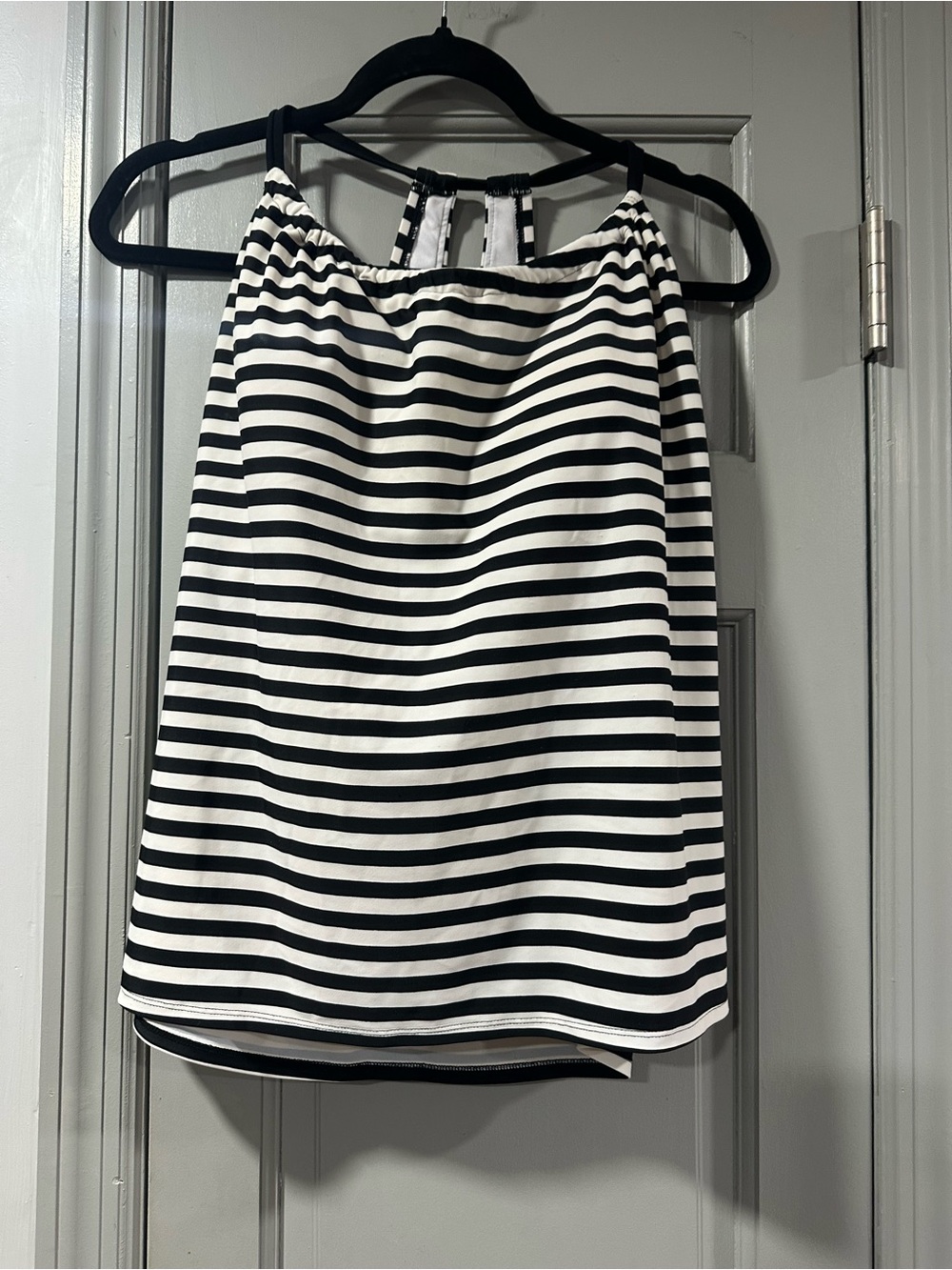 Kona Sol Black & White Striped Women's Swim Top